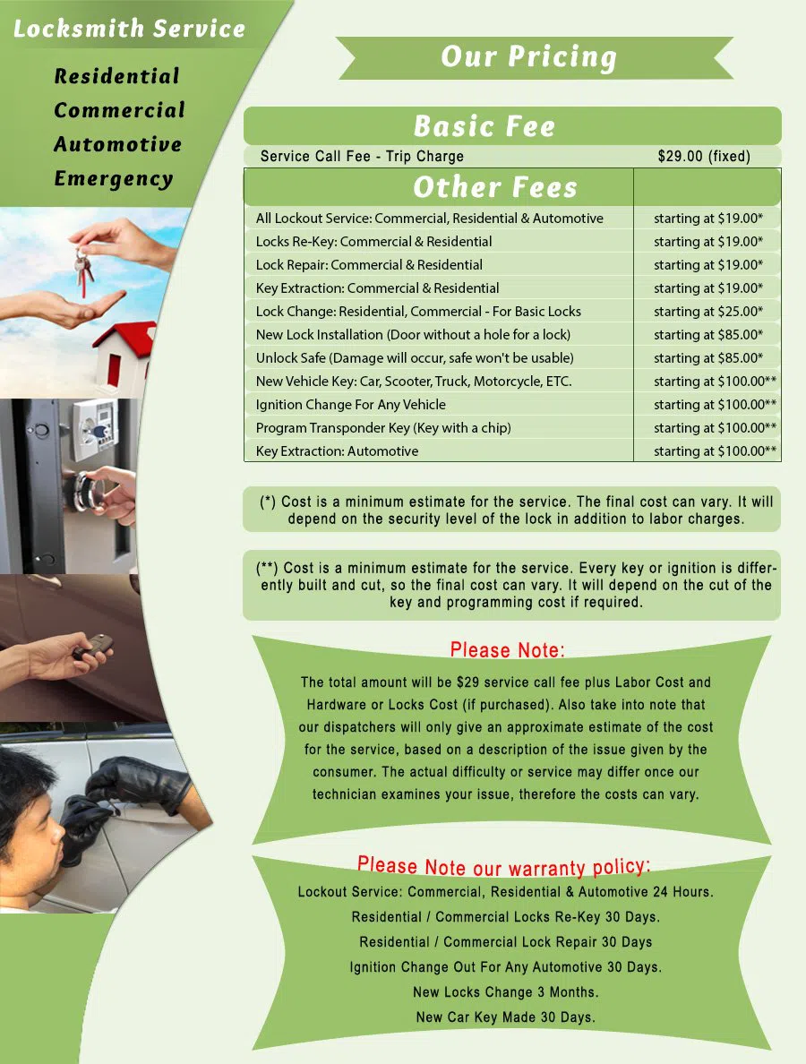Feasterville PA Locksmith Store Feasterville, PA 215-660-1316 - price-list-c-22